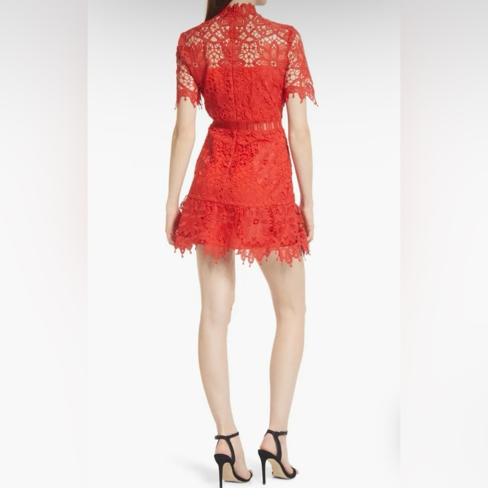 Saylor Vreni Fire Whirl Red Lace Mini Dress NWT Size Small Cocktail Party - Picture 3 of 14